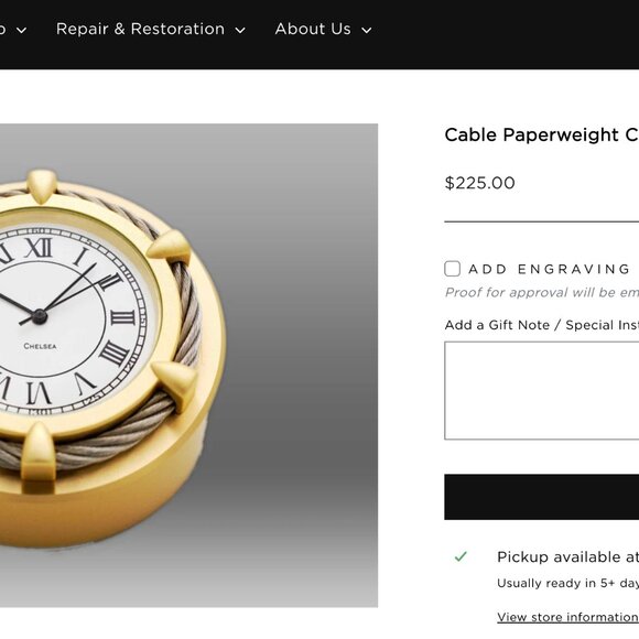 Cable Paperweight Clock - Picture 2 of 8